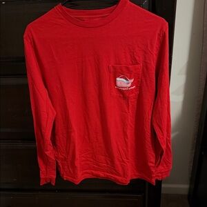 Vineyard Vines Men's Bright Red Long Sleeve Tee
